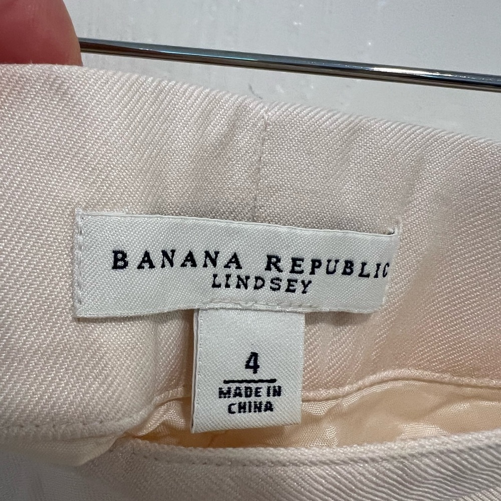 Silk and Wool Lindsey Banana Republic Cream Ankle Pants - Picture 2 of 3